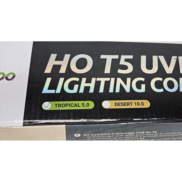 REPTI ZOO T5 HO UVB Lighting Combo Kit, Terrarium Hood Comes w/Tropical 5.0 T5 - Picture 2 of 10